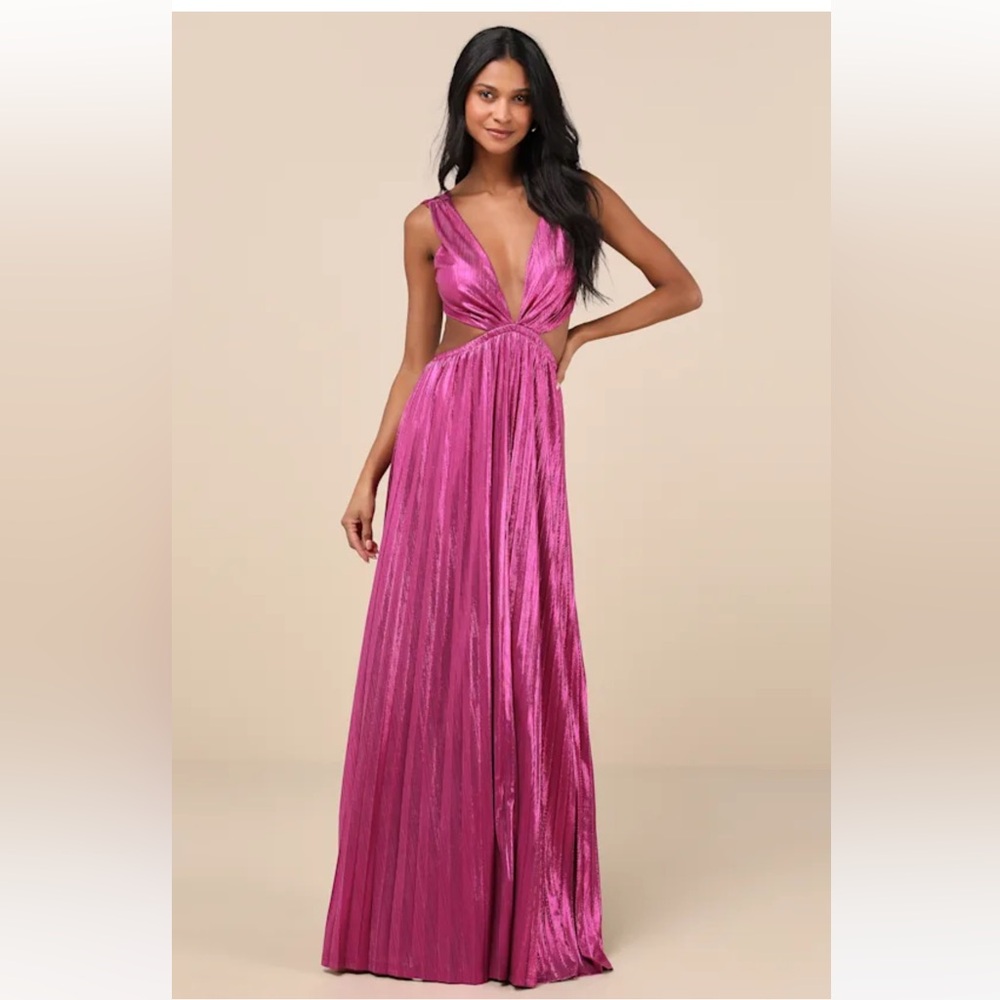 NWT Lulus Metallic Maxi Dress